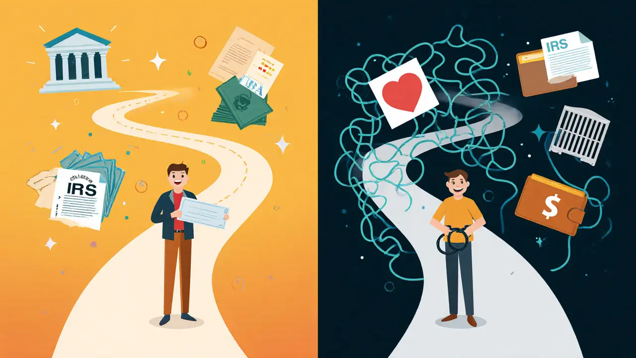 Two paths: one for legal tax planning, one leading to prison