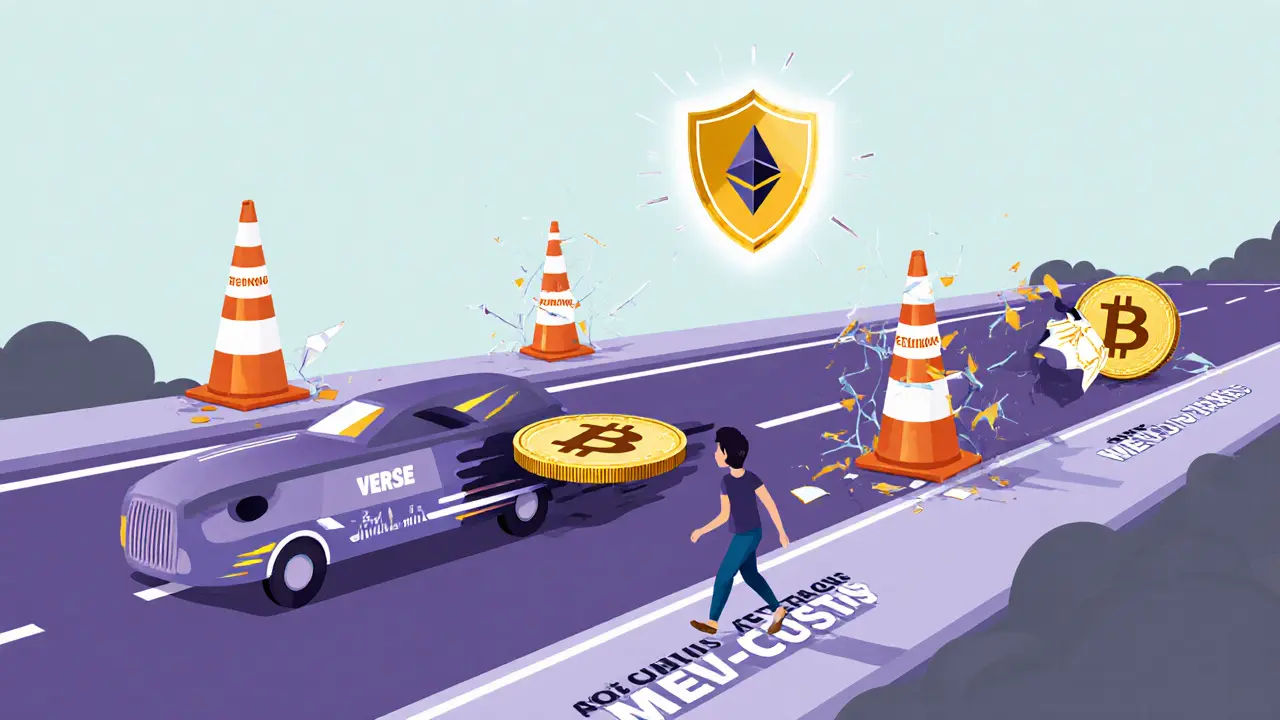 Decentralized highway for crypto tokens avoiding front-running obstacles