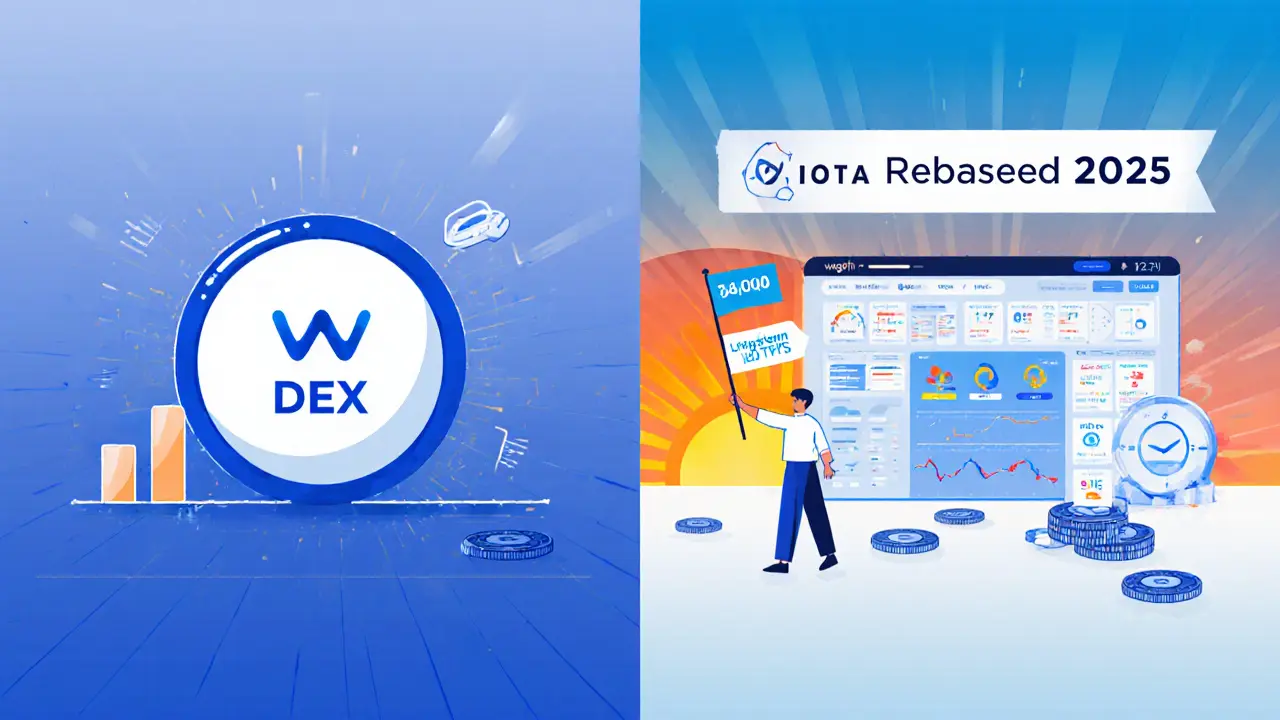 Wagmi DEX in 2024 vs. 2025 after IOTA Rebased upgrade with expanded tokens and speed