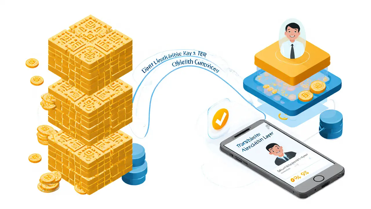 Comparison of monolithic and modular blockchains, showing overloaded nodes versus efficient layered architecture.