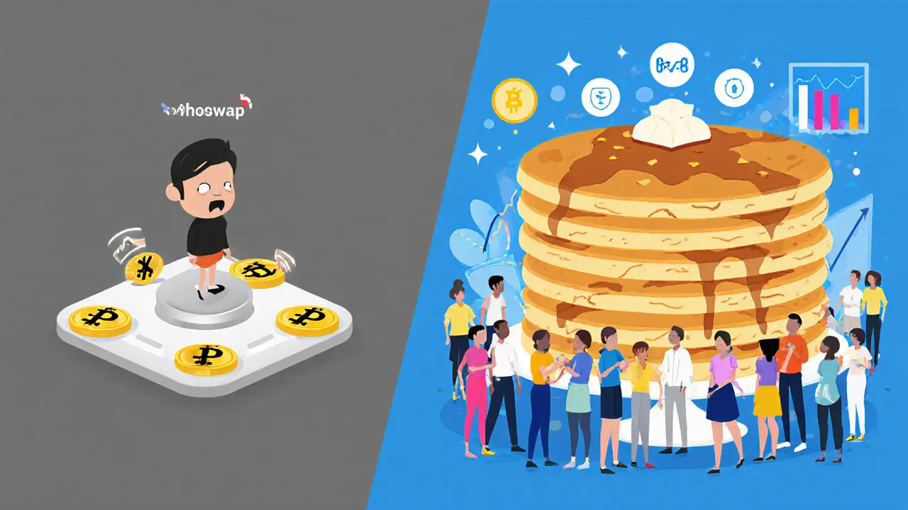 Small Phoswap platform dwarfed by large PancakeSwap on Binance Smart Chain