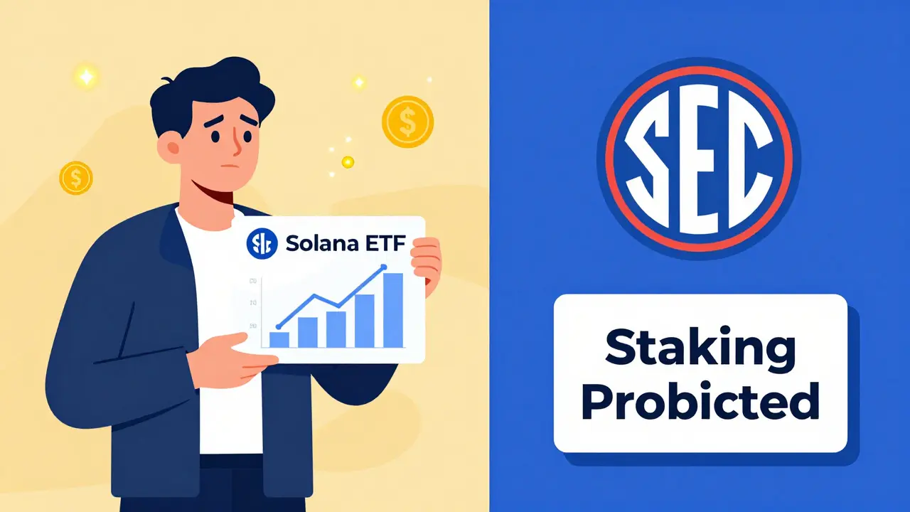 Side-by-side: Canadian investor earning staking rewards vs. U.S. investor blocked by SEC.