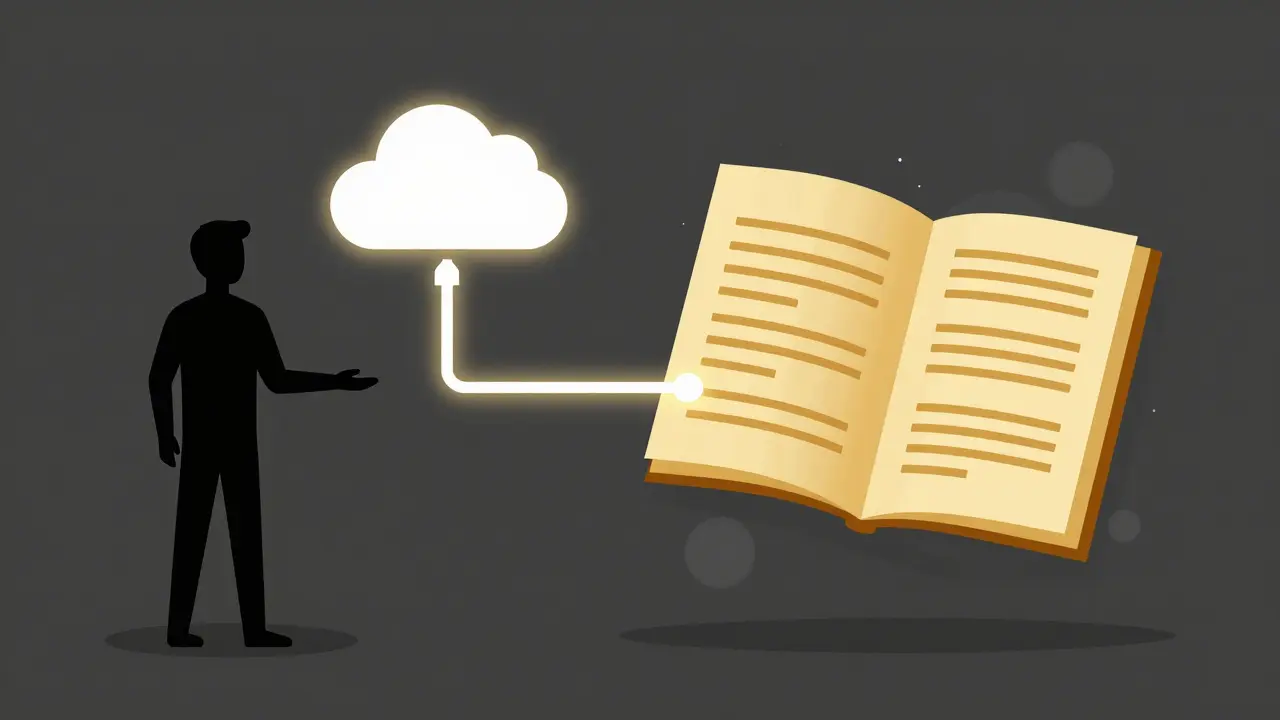 Cartoon showing digital identity separated from blockchain data.