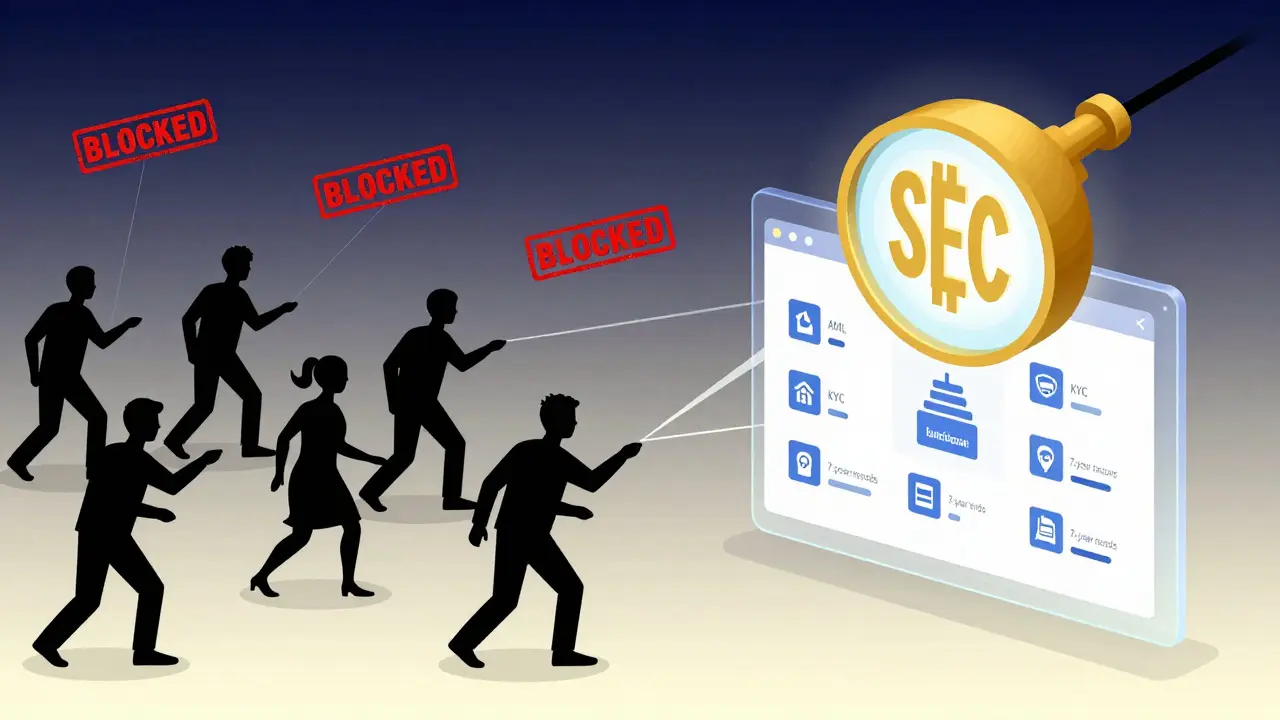 Contrasting chaotic unregulated crypto vs. orderly licensed crypto platform under SEC oversight.