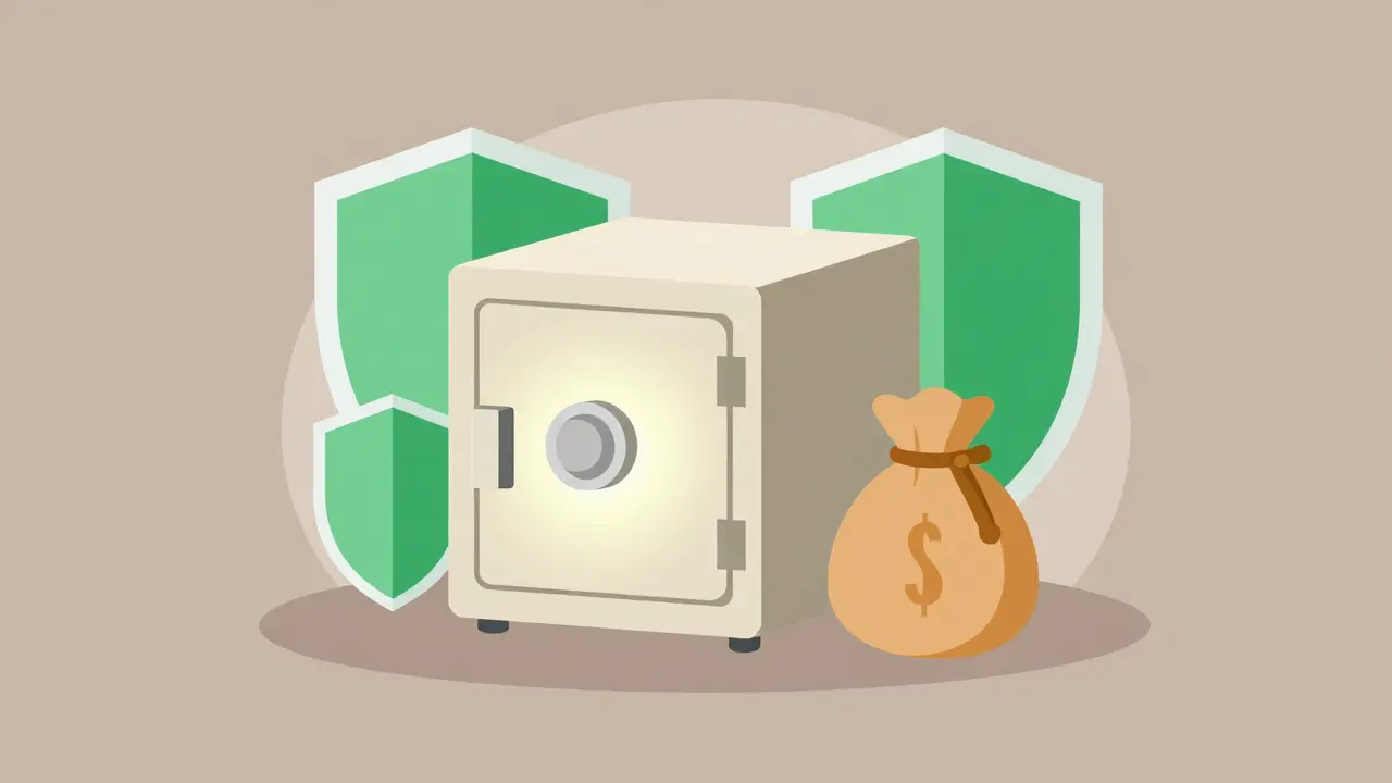 Secure vault separated from an empty burner wallet container.