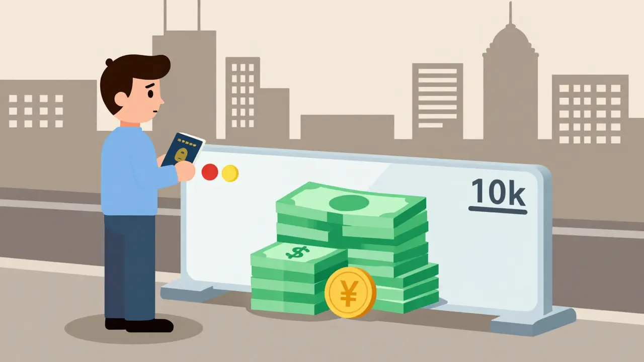 Digital coins blocked by a k transfer limit barrier