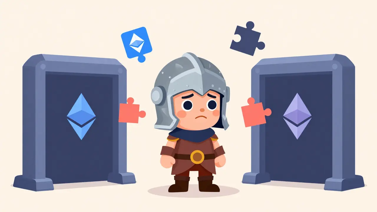 Knight struggling to use a helmet across different incompatible game platforms.