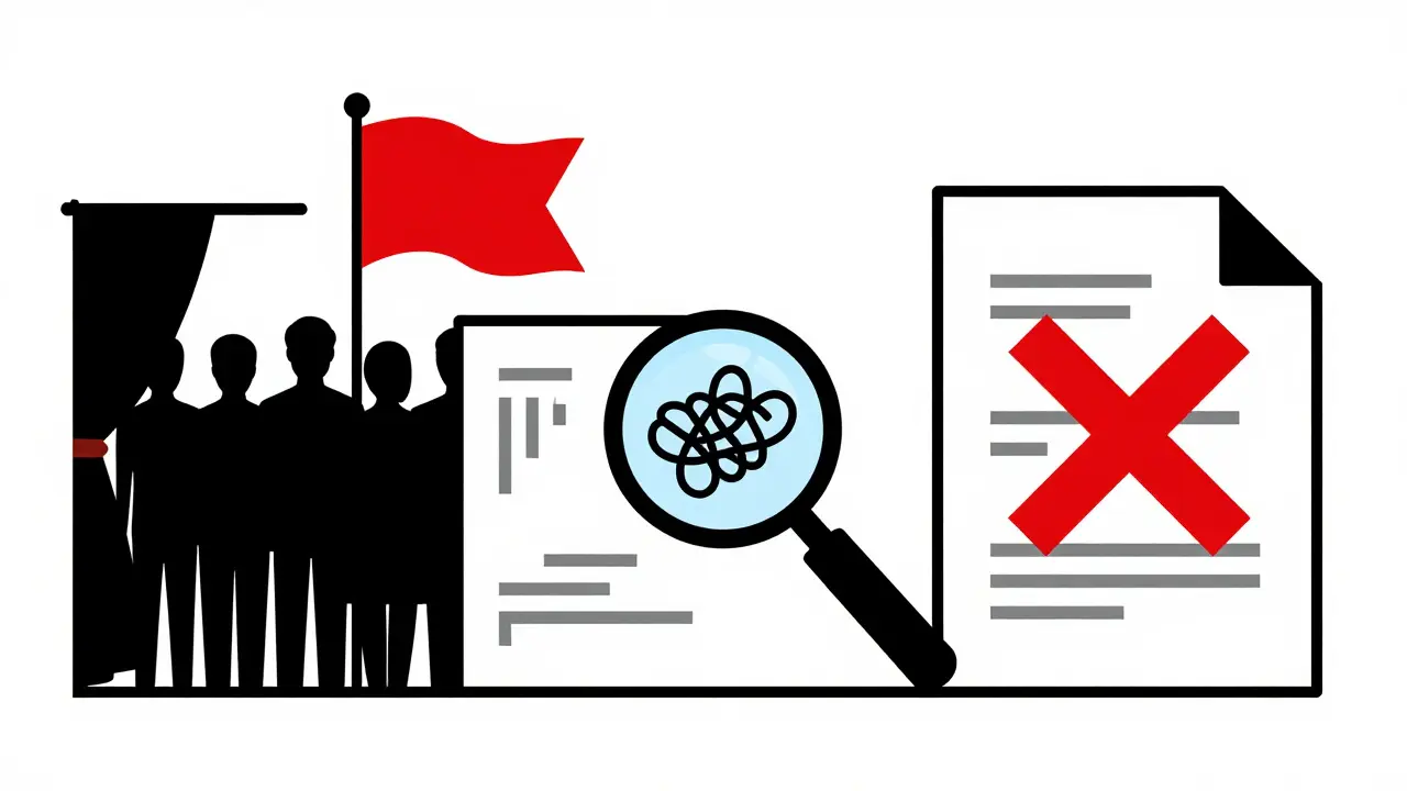 Illustration of crypto red flags: anonymous team and missing docs