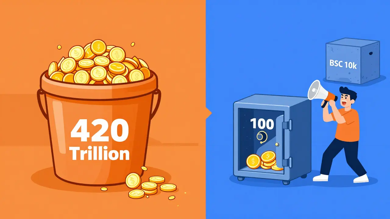 Comparison of huge vs small crypto token supplies