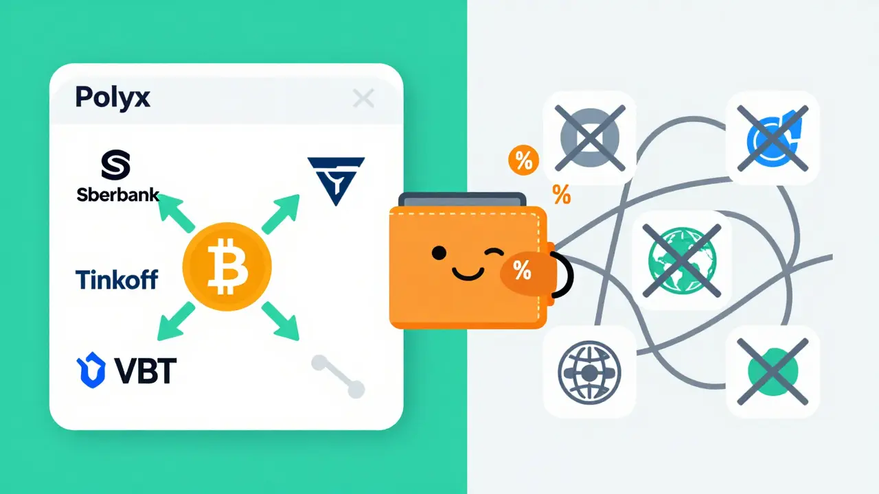 Flat illustration comparing easy local banking integration vs complex global exchanges