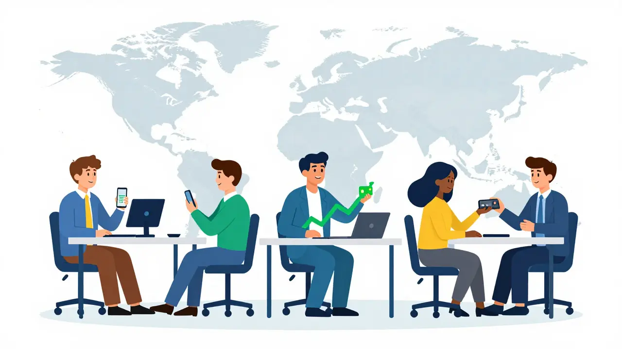 Global investors accessing Shopify tokens via mobile devices