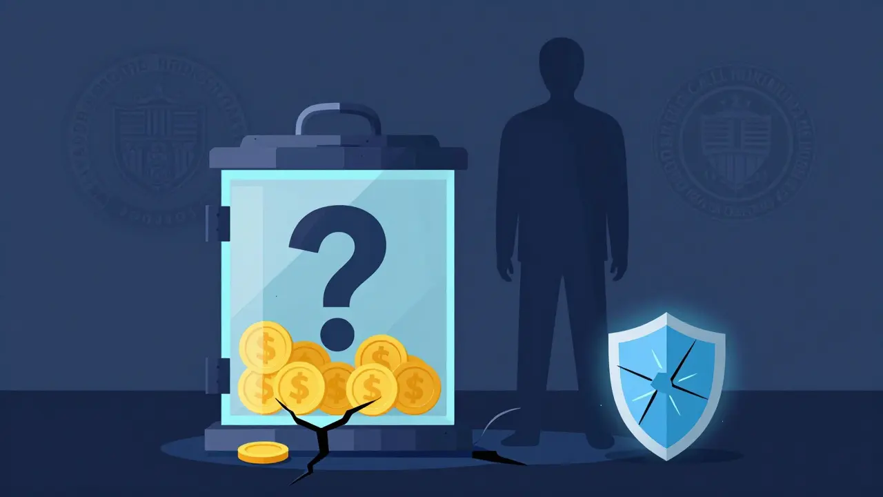 Metaphorical vault showing security risks and lack of regulation on crypto platform