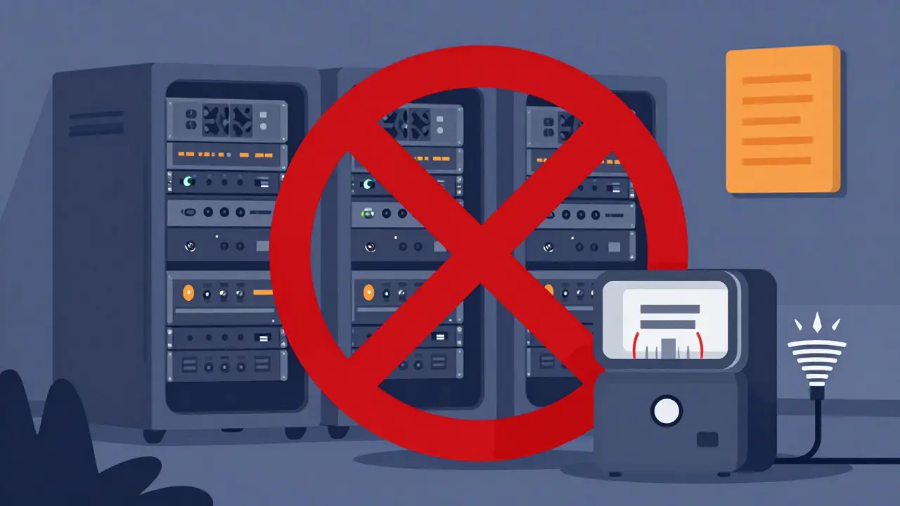 Prohibited crypto mining setup draining electricity grid