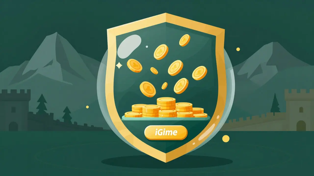 Casino elements transforming into digital tokens within a secure, regulated bubble.