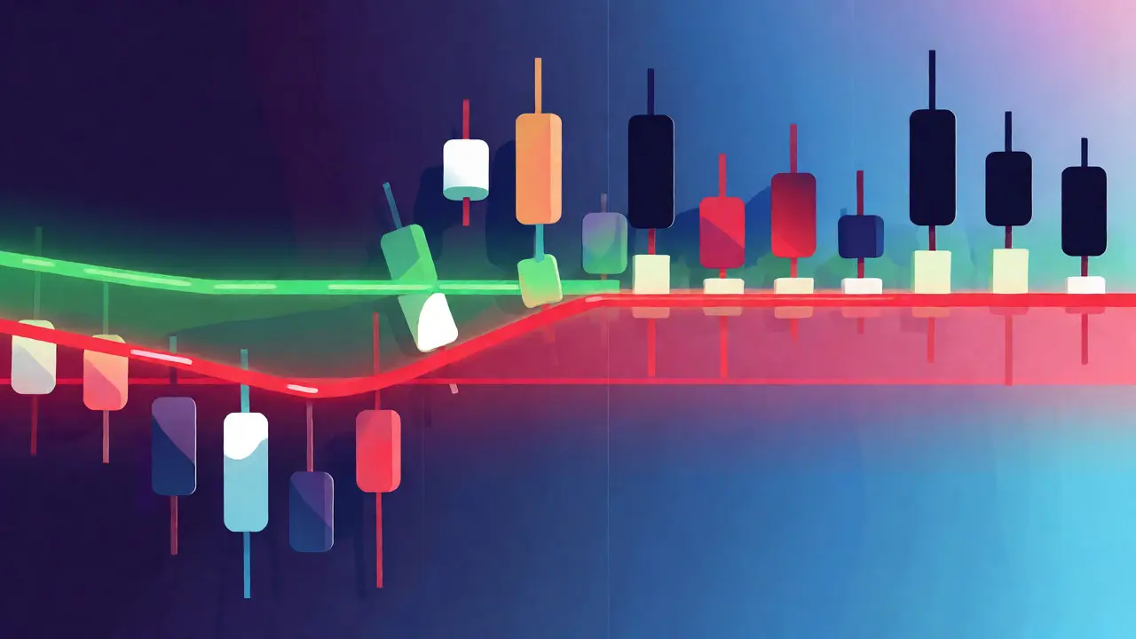 Abstract illustration of price bouncing between support and resistance