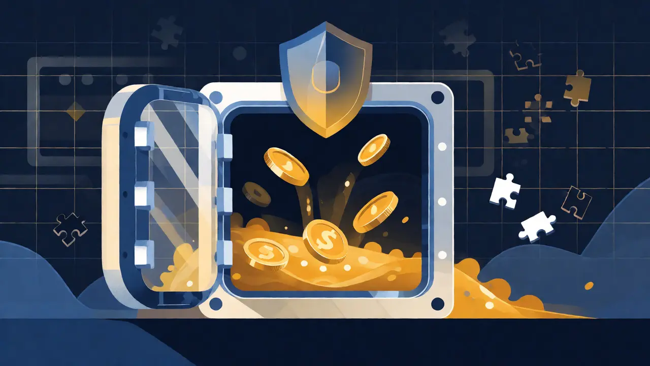 Conceptual illustration of secure crypto liquidity pools and self-custody