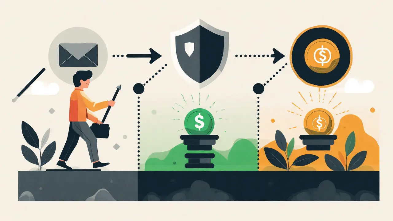 Step-by-step token claim process visualization