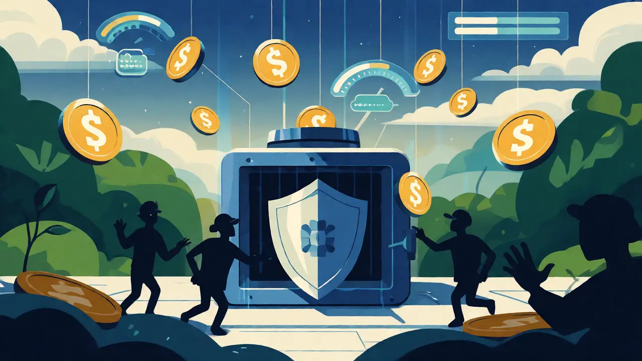Secure vault collecting airdrop tokens protected from scams
